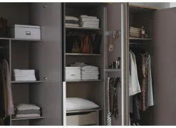 Kleerkast 226cm - decor - metallic grijs & artisanale eik- Draaideurkast|Draaideurkast