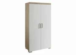 Kleerkast 95cm - decor - oak chalk & wit- Draaideurkast|Babykamer Kasten