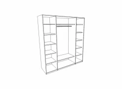 Draaideurkast|Draaideurkast|Kleerkast 230cm - decor - truffel & porcelein