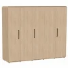 Kleerkast 257cm - melamine - brushed sand oak nature- Draaideurkast|Draaideurkast