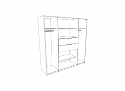 Draaideurkast|Draaideurkast|Kleerkast Denver 180cm - decor - wit & carbon eik