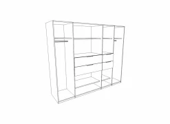 Draaideurkast|Draaideurkast|Kleerkast Denver 225cm - decor - wit & carbon eik