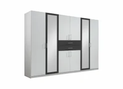 Kleerkast Diver 270cm - decor - wit/grafiet- Draaideurkast|Draaideurkast