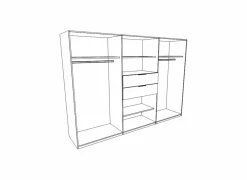 Kleerkast Diver 270cm - decor - wit/grafiet- Draaideurkast|Draaideurkast