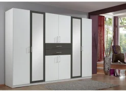 Kleerkast Diver 270cm - decor - wit/grafiet- Draaideurkast|Draaideurkast