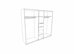 Draaideurkast|Draaideurkast|Kleerkast Diver 225cm - decor - sonoma eik/grafiet