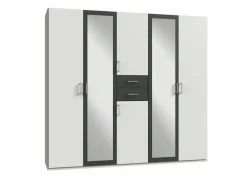 Draaideurkast|Draaideurkast|Kleerkast Diver 225cm - decor - wit & grafiet