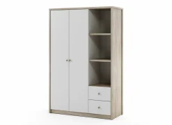 Kleerkast Evora 135cm - decor - ivory oak & wit- Kleerkast