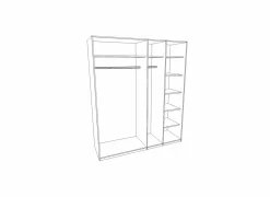 Draaideurkast|Draaideurkast|Kleerkast Fire 251,6cm - lamulux - mango