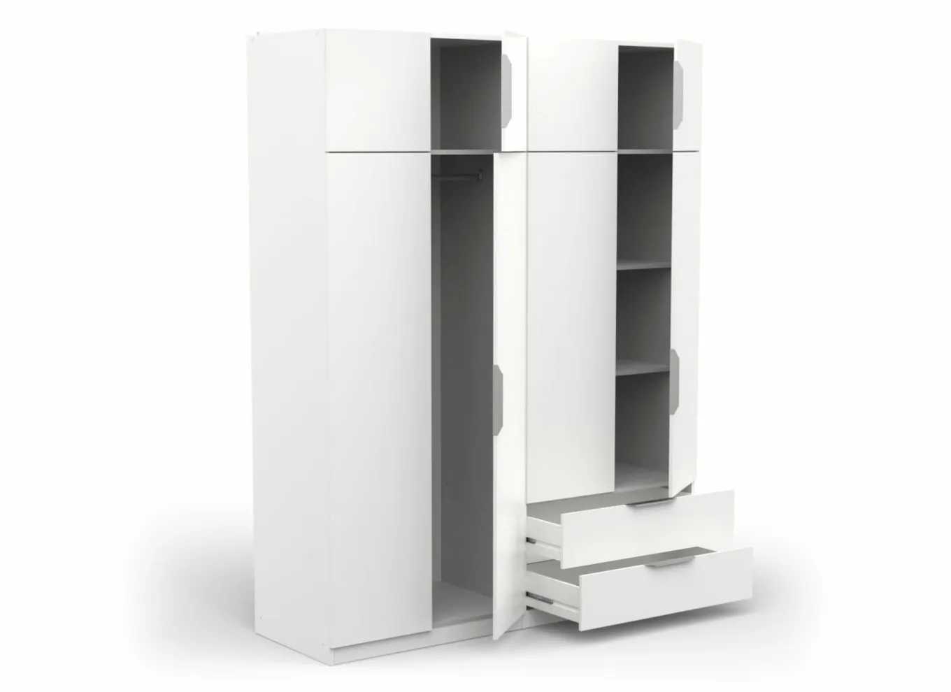 Draaideurkast|Kleerkast|Kleerkast Ghost 157cm - decor - wit