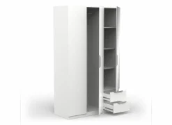 Draaideurkast|Kleerkast|Kleerkast Ghost 119cm - decor - wit