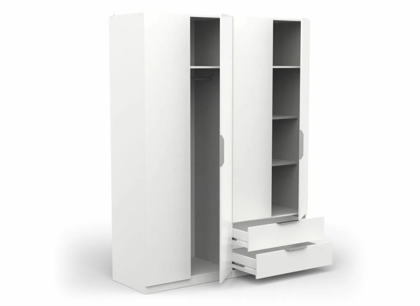 Draaideurkast|Kleerkast|Kleerkast Ghost 157cm - decor - wit