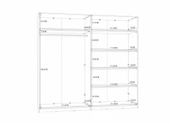 Kleerkast Helen 228cm - decor - wit- Draaideurkast|Draaideurkast