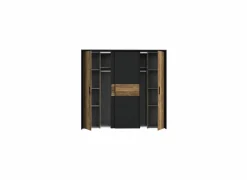 Draaideurkast|Schuifdeurkast|Kleerkast Jabim 209cm - decor - alpine picea & zwart