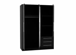 Draaideurkast|Draaideurkast|Kleerkast Jupiter 145cm - decor - zwart