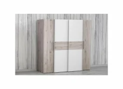 Kleerkast Kalixtus 200cm - decor - zand eik & wit- Draaideurkast|Schuifdeurkast