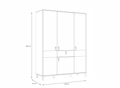 Draaideurkast|Draaideurkast|Kleerkast Lya 153cm - decor - cabezone oak & mauvella oak