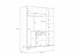 Draaideurkast|Draaideurkast|Kleerkast Lya 153cm - decor - cabezone oak & mauvella oak