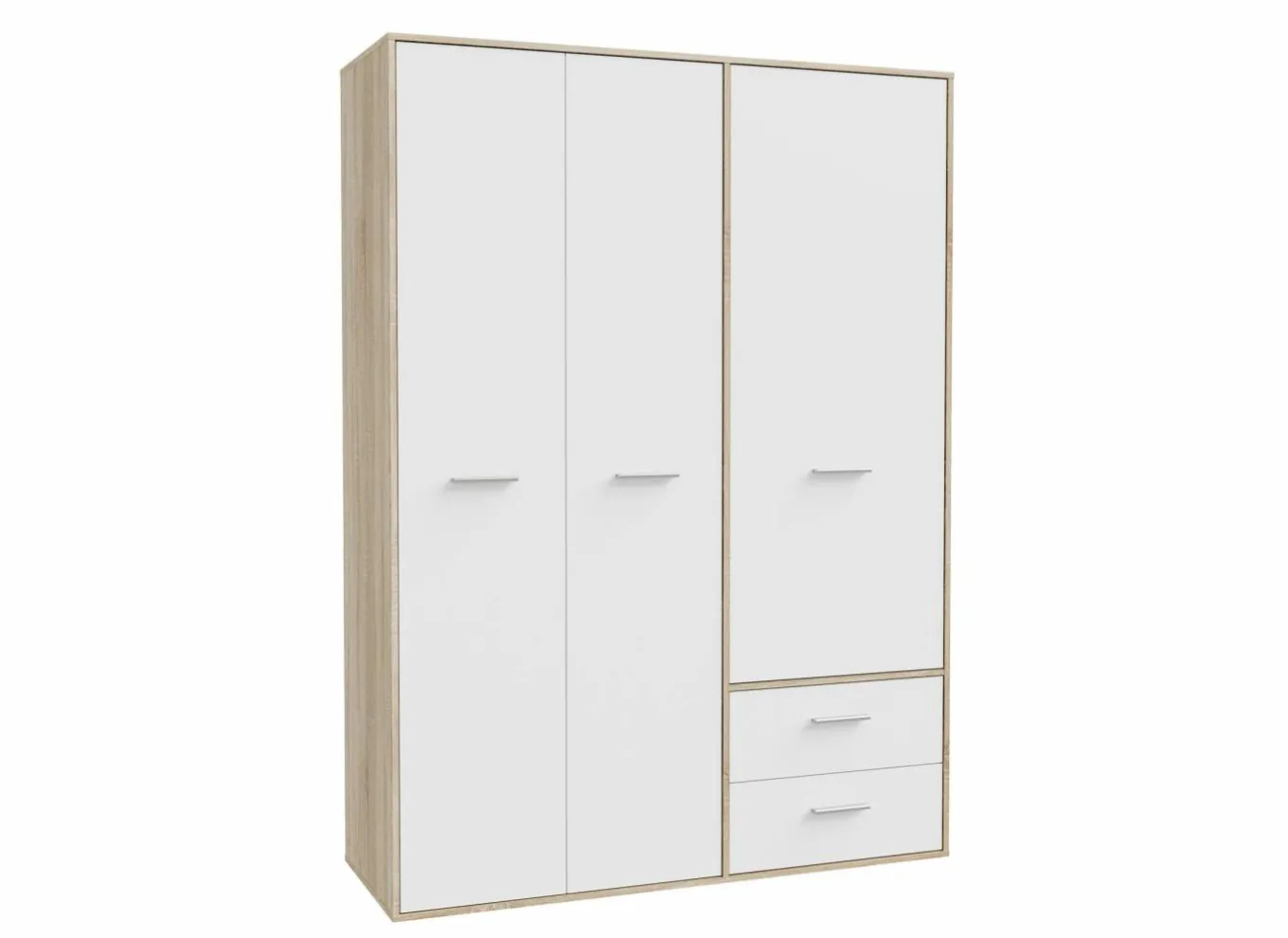 Draaideurkast|Draaideurkast|Kleerkast Mokkaro 145cm - decor - wit & sonoma eik