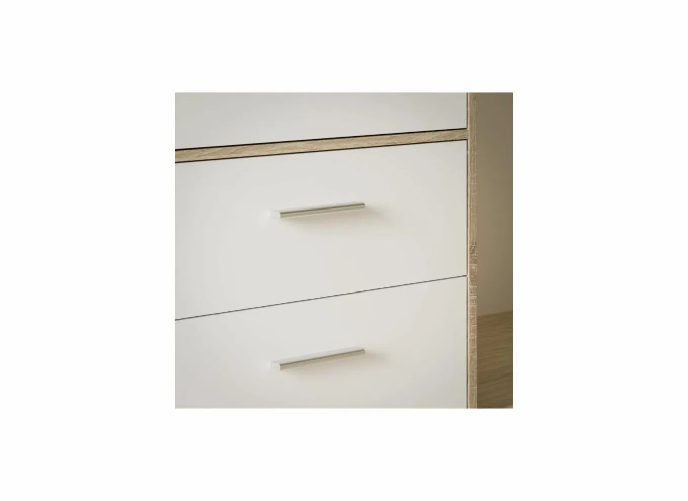 Draaideurkast|Draaideurkast|Kleerkast Mokkaro 145cm - decor - wit & sonoma eik