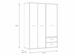 Draaideurkast|Draaideurkast|Kleerkast Mokkaro 145cm - decor - wit & sonoma eik