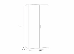 Draaideurkast|Draaideurkast|Kleerkast Mokkaro 95cm - decor - zwart & kastanje eik