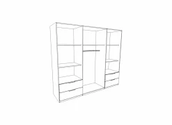 Draaideurkast|Draaideurkast|Kleerkast Mokkaro 206cm - decor - wit & sonoma eik