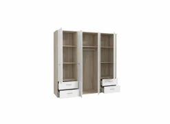 Draaideurkast|Draaideurkast|Kleerkast Mokkaro 206cm - decor - wit & sonoma eik