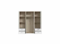 Draaideurkast|Draaideurkast|Kleerkast Mokkaro 206cm - decor - wit & sonoma eik