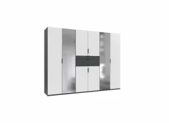 Draaideurkast|Draaideurkast|Kleerkast Moldau 270cm - decor - wit & grafiet