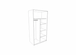 Draaideurkast|Draaideurkast|Kleerkast Mrk 80cm - decor - wit