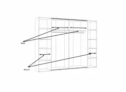 Kleerkast Narago 270cm - decor - artisanale eik & beton- Draaideurkast|Schuifdeurkast