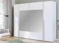 Kleerkast Narago 270cm - decor - wit- Draaideurkast|Schuifdeurkast