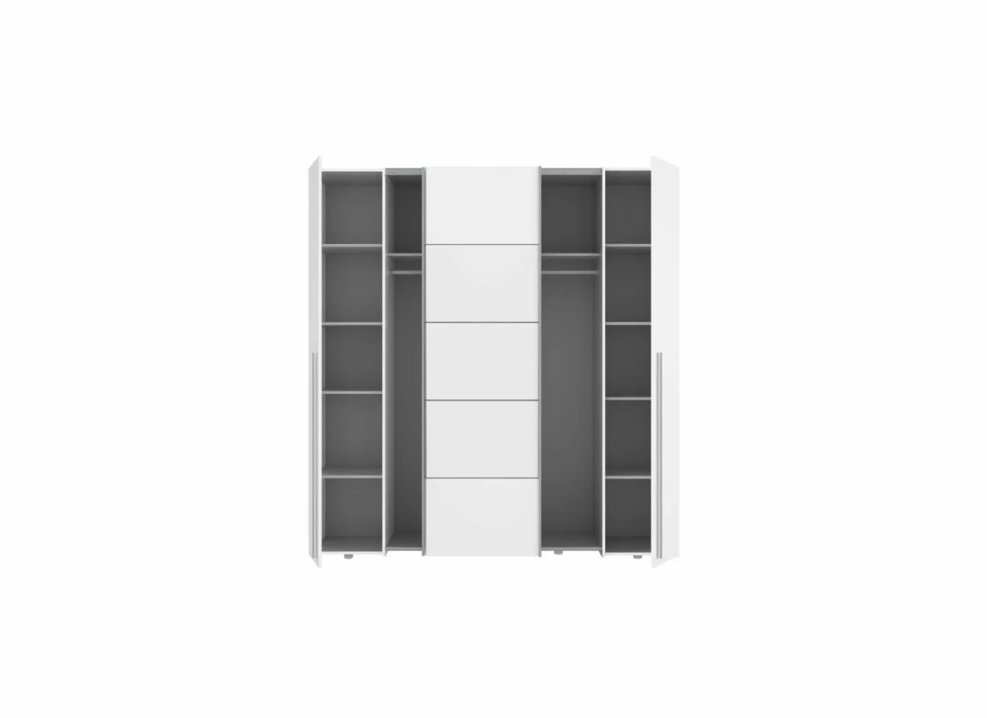 Kleerkast Narago 200cm - decor - wit- Draaideurkast|Schuifdeurkast