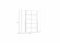 Kleerkast Narago 200cm - decor - wit- Draaideurkast|Schuifdeurkast