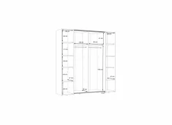 Kleerkast Narago 200cm - decor - wit- Draaideurkast|Schuifdeurkast