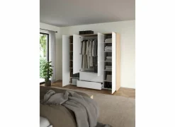 Kleerkast Next 197x58x202cm - decor - wit & jackson hickory- Draaideurkast|Draaideurkast