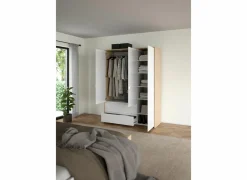 Kleerkast Next 149x58xH202cm - decor - wit & jackson hickory- Draaideurkast|Draaideurkast