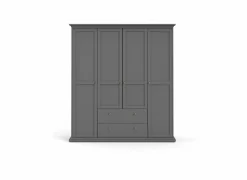 Kleerkast Paris 181cm - decor - mat grijs- Draaideurkast|Draaideurkast