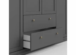 Kleerkast Paris 181cm - decor - mat grijs- Draaideurkast|Draaideurkast