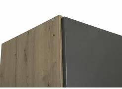 Draaideurkast|Draaideurkast|Kleerkast Quadraspin 226cm - decor - artisanale eik/ metallic grijs