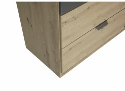 Draaideurkast|Draaideurkast|Kleerkast Quadraspin 226cm - decor - artisanale eik/ metallic grijs