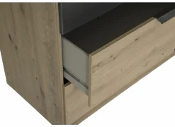 Draaideurkast|Draaideurkast|Kleerkast Quadraspin 226cm - decor - artisanale eik/ metallic grijs