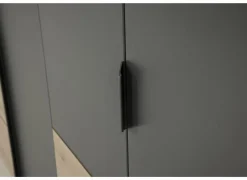 Draaideurkast|Draaideurkast|Kleerkast Quadraspin 226cm - decor - artisanale eik/ metallic grijs