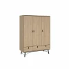 Draaideurkast|Draaideurkast|Kleerkast Ry 151cm - decor - bruin & zwart