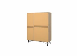Draaideurkast|Draaideurkast|Kleerkast Ry 151cm - decor - bruin & zwart