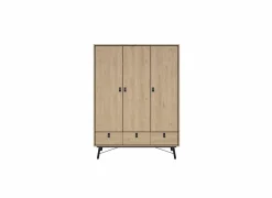 Draaideurkast|Draaideurkast|Kleerkast Ry 151cm - decor - bruin & zwart