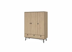 Draaideurkast|Draaideurkast|Kleerkast Ry 151cm - decor - bruin & zwart