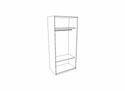 Kleerkast Sydney 80cm - melamine - wit- Draaideurkast|Draaideurkast