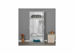 Kleerkast Sydney 80cm - melamine - wit- Draaideurkast|Draaideurkast